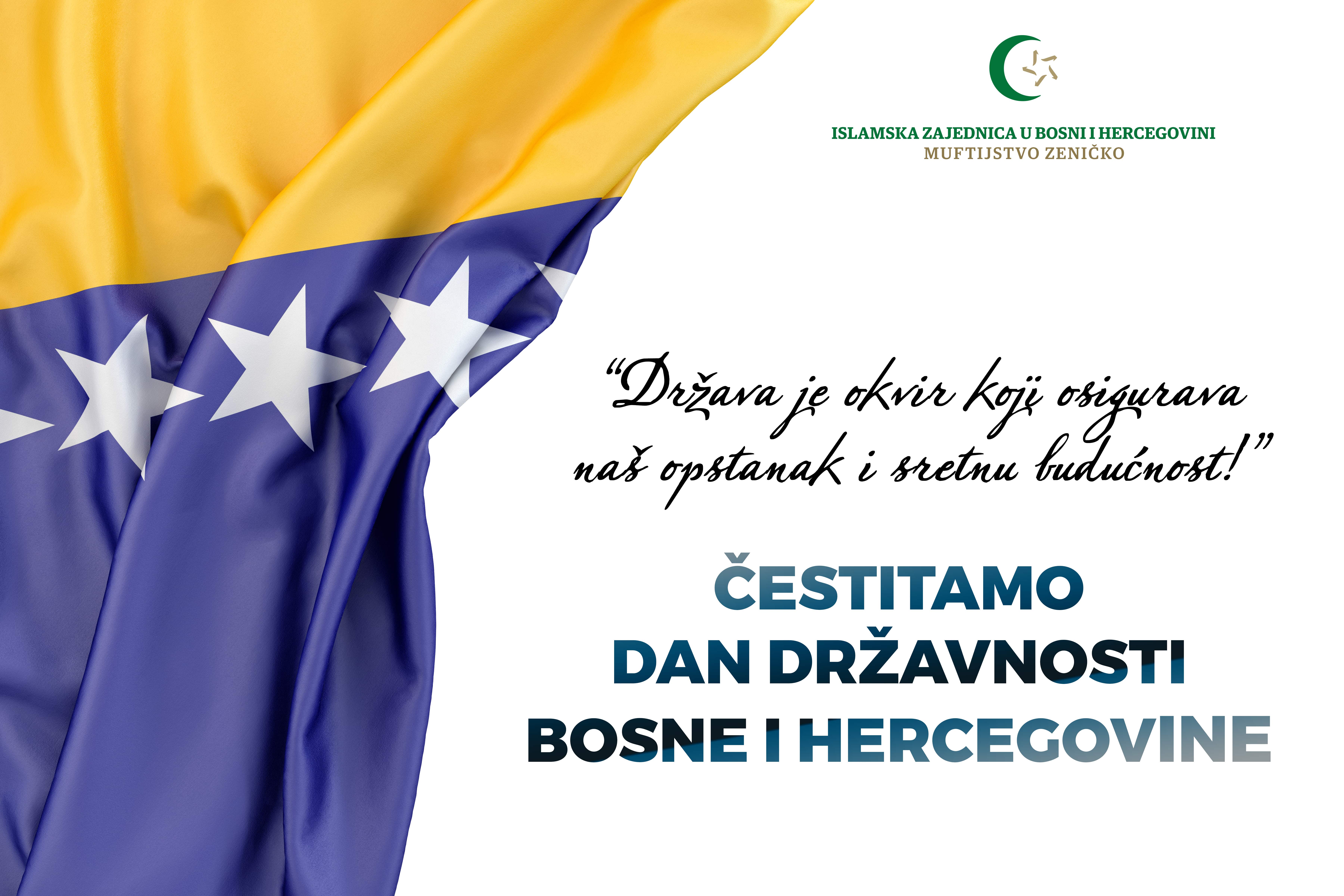 Čestitamo 25. novembar – Dan državnosti Bosne i Hercegovine